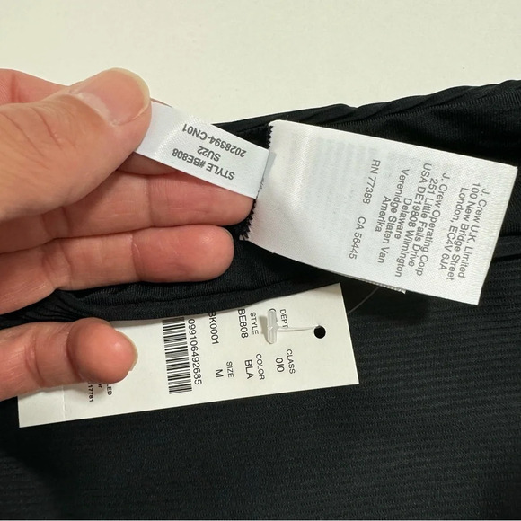 New J Crew High Rise Cheeky Bikini Bottom Black BE808 - Picture 3 of 4